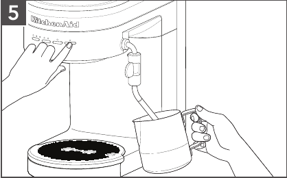 USING THE STEAM MODE FOR MILK - Step 5