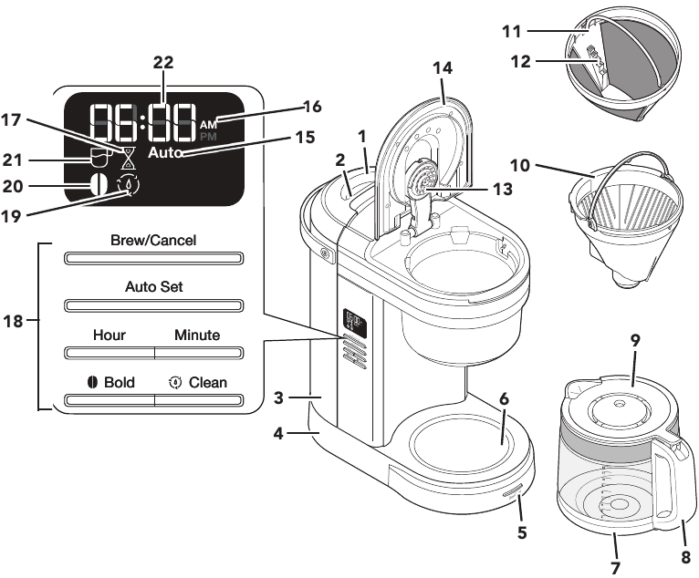 KitchenAid KCM1208 12 Cup Drip Coffee Maker with Spiral Showerhead