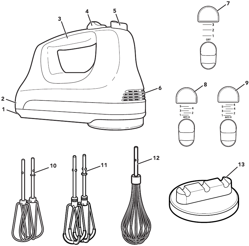 Kitchenaid Khm31 Khm51 Khm61 6 Speed Hand Mixer With Flex Edge Beaters Manual Manualslib 7218