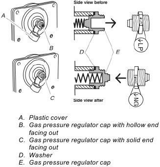 To Convert Gas Pressure Regulator (Propane Gas to Natural Gas)