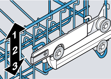 Adjusting upper rack with RackMatic - Step 2