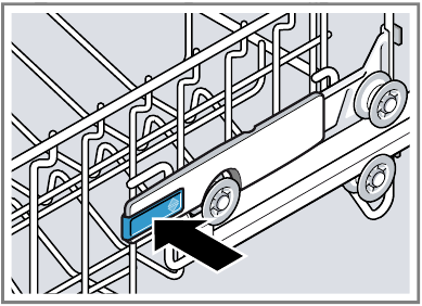 Adjusting upper rack with RackMatic - Step 1