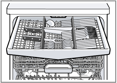 Arranging silverware in the silverware drawer