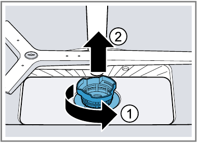 Cleaning filters - Step 1 - Remove filter system