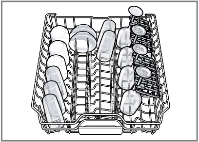Loading dishes in the upper rack