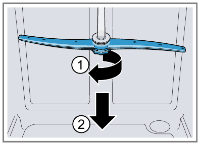 Cleaning the spray arms - Step 1