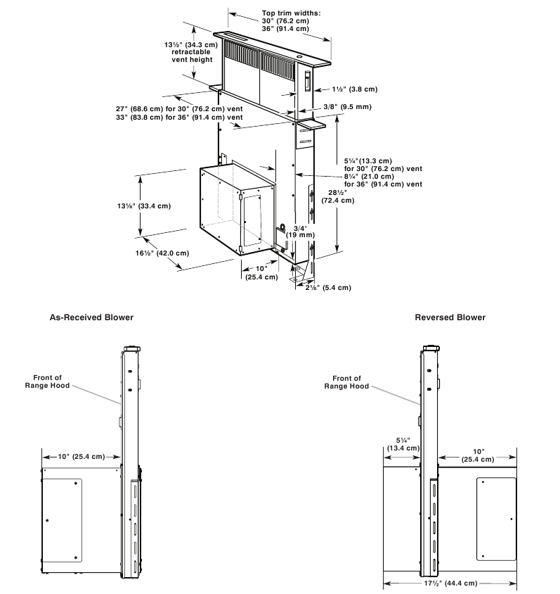 Whirlpool UXD8636DYS 36" Retractable Downdraft System with Interior Blower Motor Manual