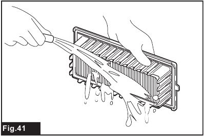 Cleaning of powder filter, prefilter and damper