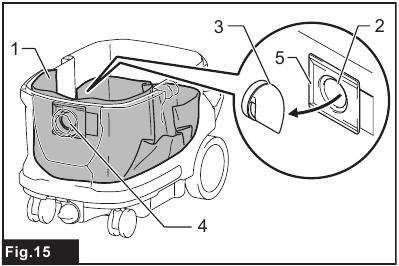 Installing and disposing filter bag - Step 2