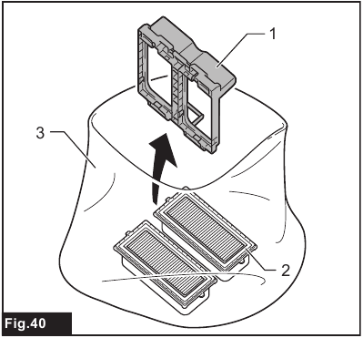 Removing powder filter and prefilter - Step 3