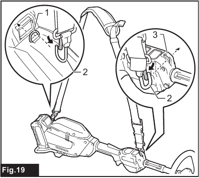 Attaching the shoulder harness - Step 1