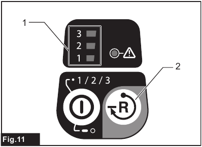 Reverse button for debris removal