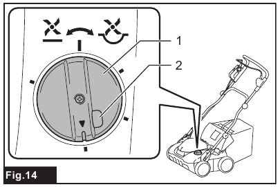 Adjusting the working depth - Step 1