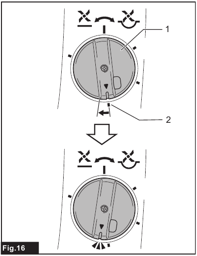 Adjusting the working depth - Step 3