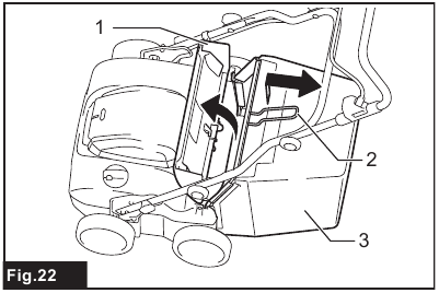 Emptying the grass basket