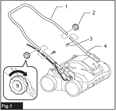 Installing the handle - Step 1