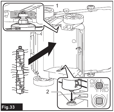Installing the scarifier blades - Step 1