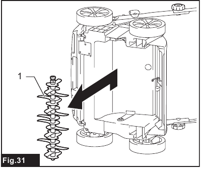 Removing the scarifier blades - Step 2