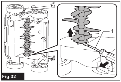 Removing the scarifier blades - Step 3