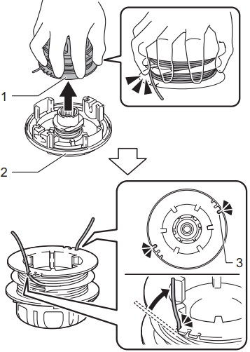 Installing the Nylon cutting head - Step 2
