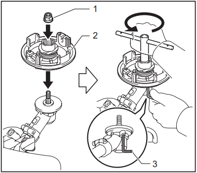 Installing the Nylon cutting head - Step 3