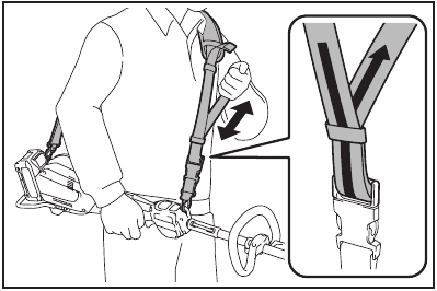 Attaching the shoulder harness - Step 2