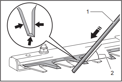 Grinding the shear blades - Step 2