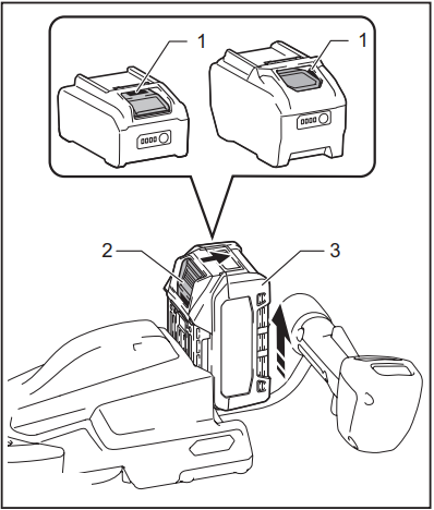 Installing or removing battery cartridge