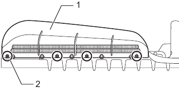 Installing or removing the shear blades - Step 1