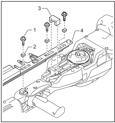 Installing or removing the shear blades - Step 6
