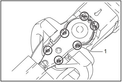 Installing or removing the shear blades - Step 1