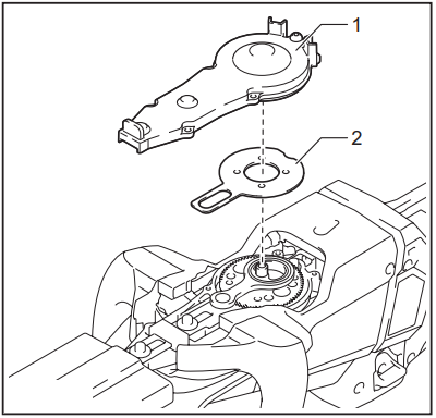 Installing or removing the shear blades - Step 2