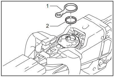 Installing or removing the shear blades - Step 3