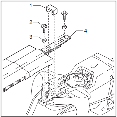 Installing or removing the shear blades - Step 4