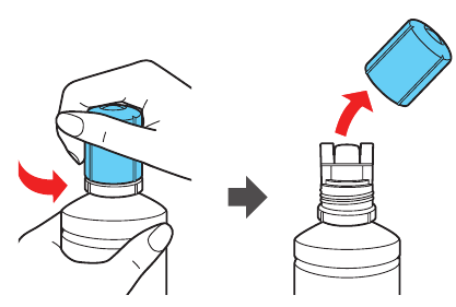 Fill ink tank and charge the ink - Step 2