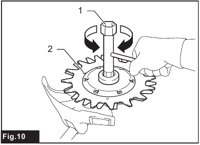 Dismounting the cutter blades - Step 1