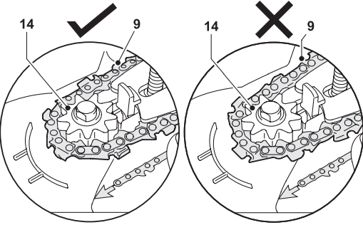 Assembling the chain bar and chain - Step 2