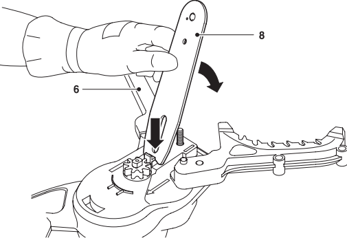 Assembling the chain bar and chain - Step 1