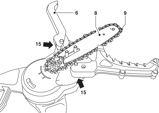 Removing the saw chain & chain bar