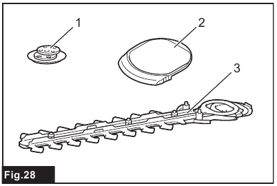 Installing the shear blades - Step 1