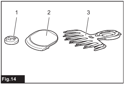 Installing the shear blades - Step 1