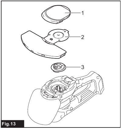 Removing the shear blades - Step 3