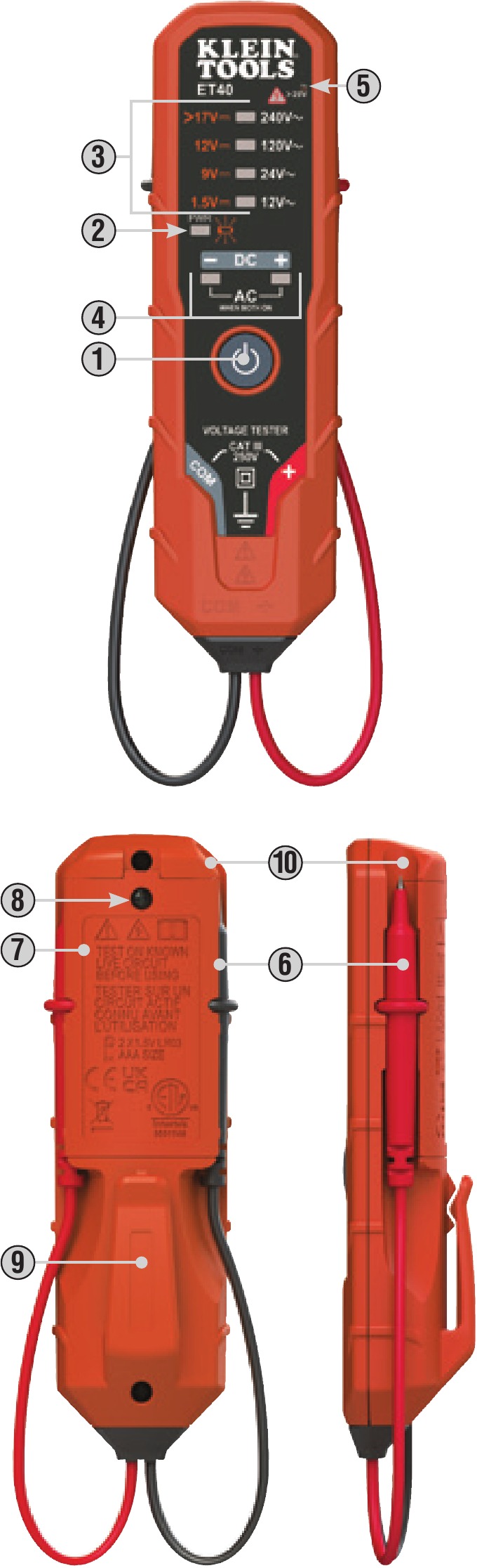 Klein Tools ET40 Electronic AC/DC Voltage Tester Manual ManualsLib