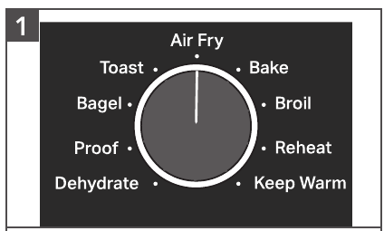 USING THE AIR FRY FUNCTION - Step 1