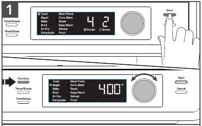  USING THE TOASTING FUNCTIONS - Step 1