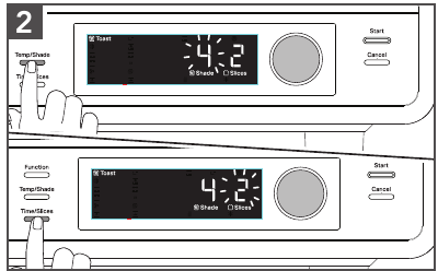  USING THE TOASTING FUNCTIONS - Step 2