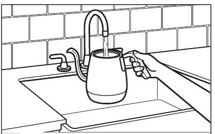 FILLING THE PRECISION KETTLE WITH WATER - Step 1