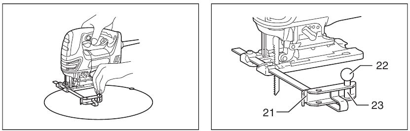Rip fence set - Example 2 - Circular cuts