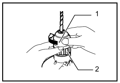 Installing or removing drill bit