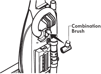 Inserting the combination brush attachment